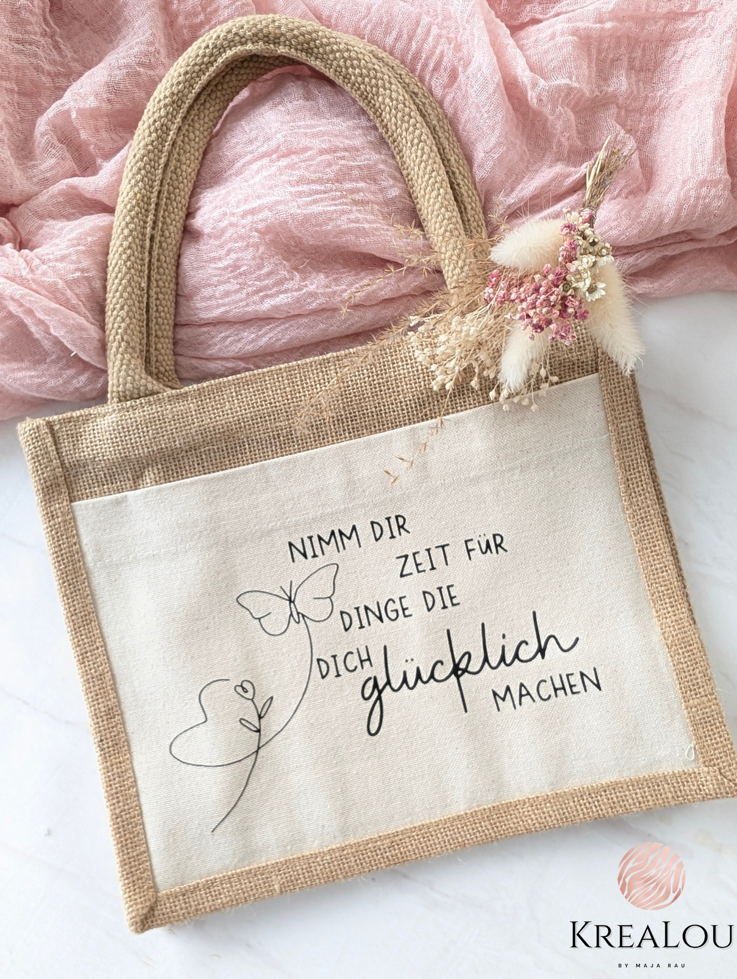 Jutetasche "Nimm dir Zeit für Dinge..."