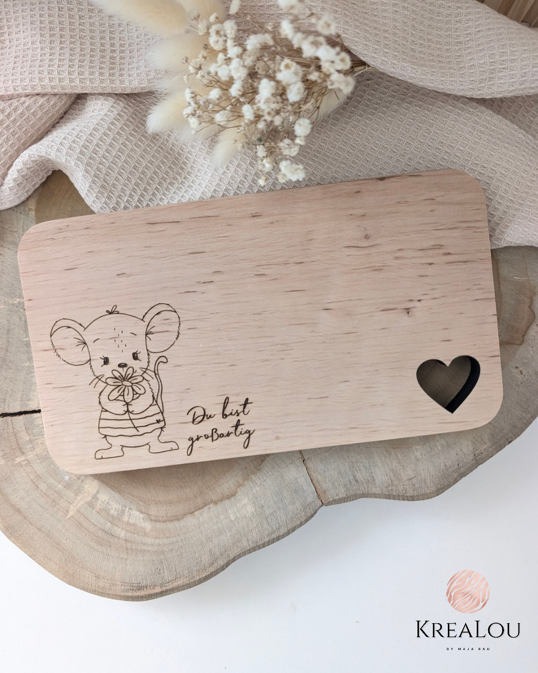 Frühstücksbrett - Maus "Du bist großartig"