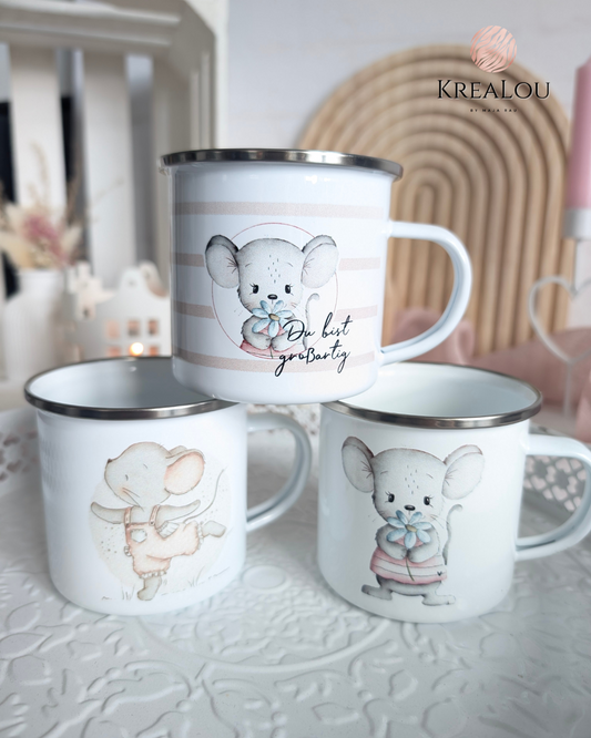 Emaillebecher „Zauberhafte Mäuse“