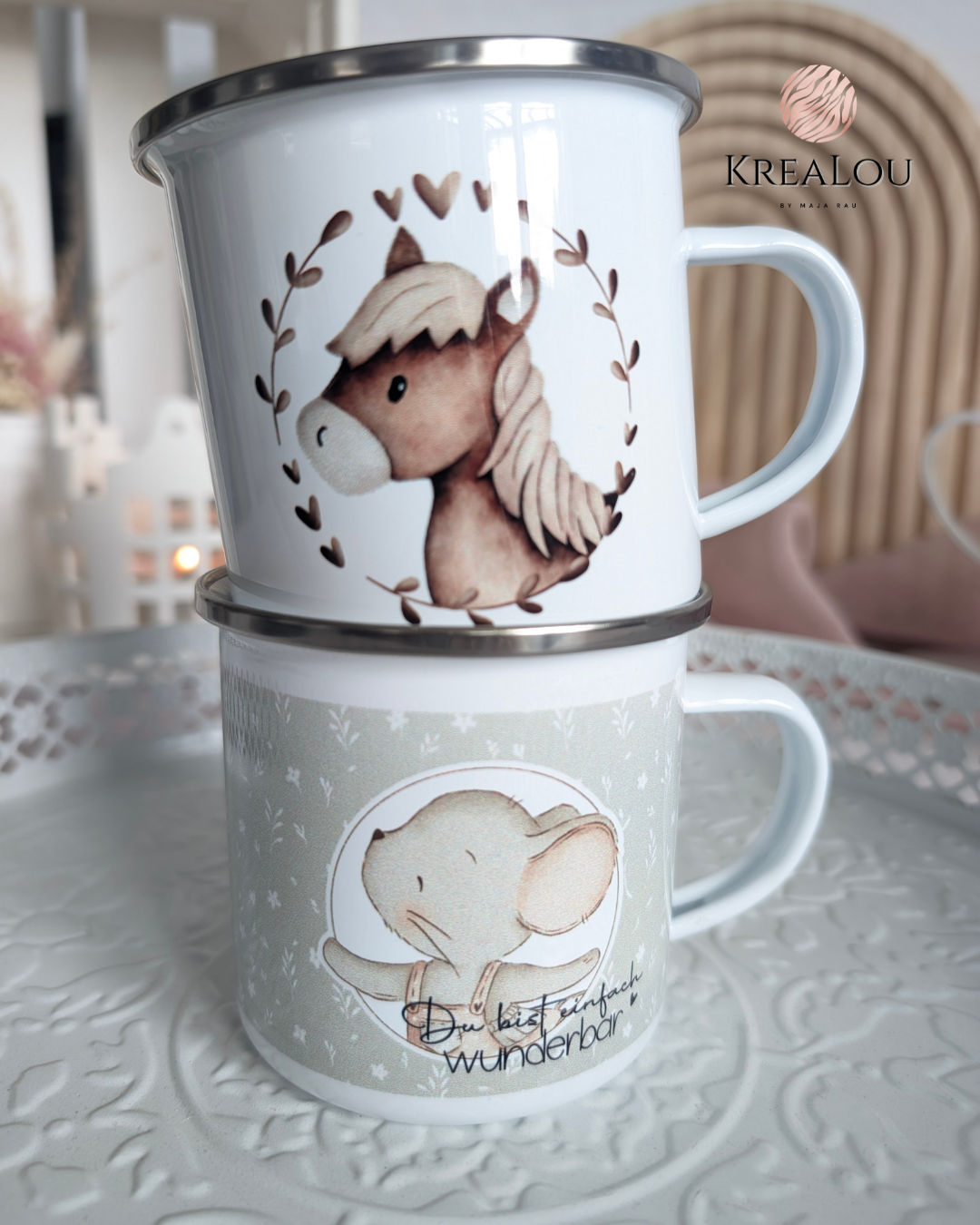 Emaillebecher „Zauberhafte Begleiter“