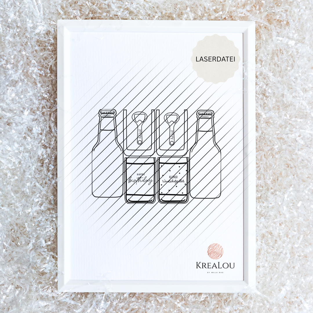 Laserdatei Geldgeschenk Bierflasche | inkl. Gewerbelizenz