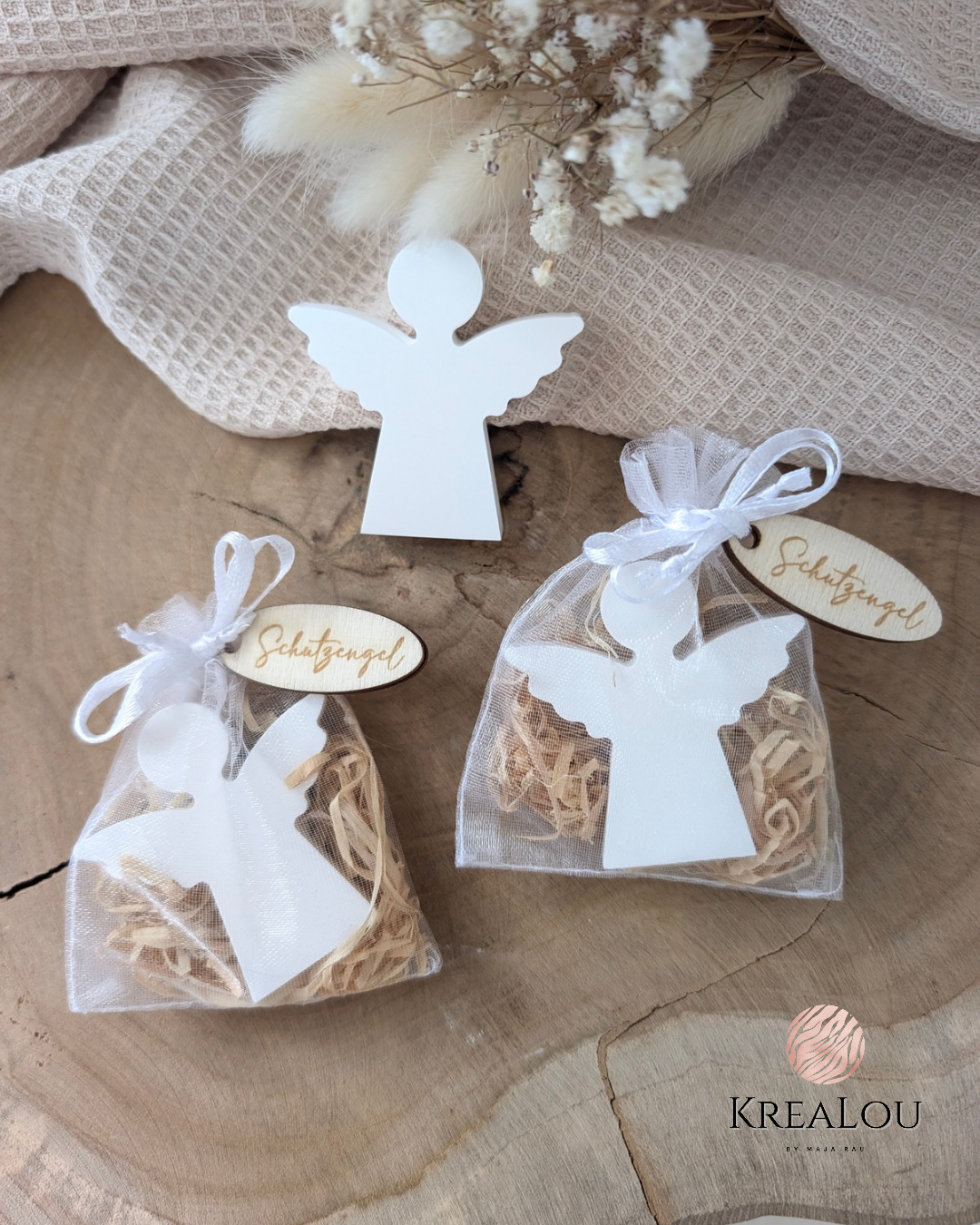 Schutzengel im Organza-Säckchen