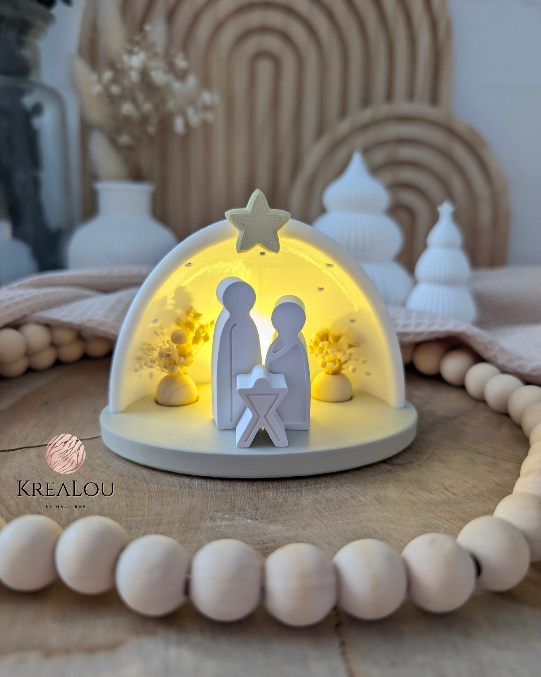 Mini-Krippe mit Licht