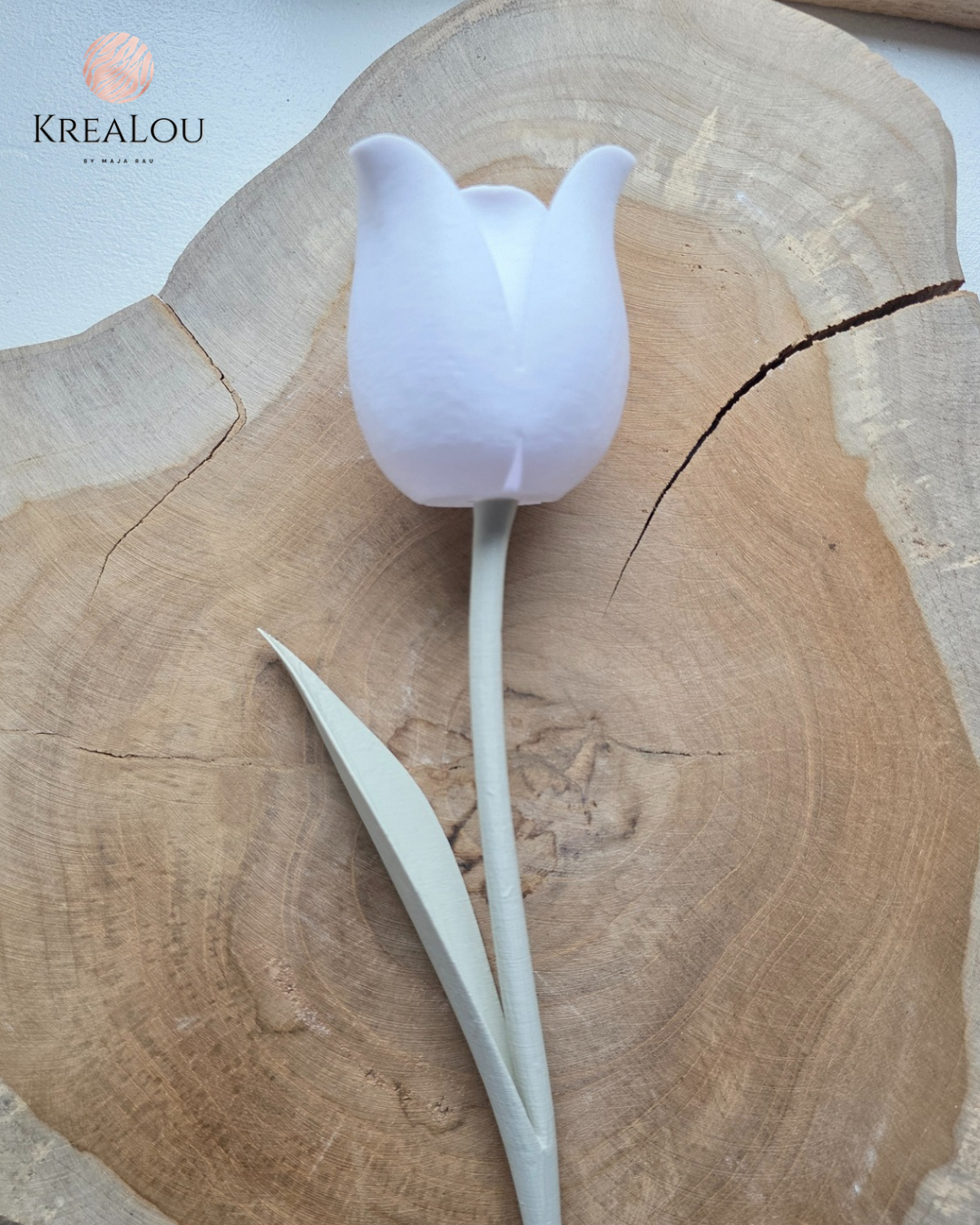 Dekotulpe Weiß | mit oder ohne Blatt & Anhänger
