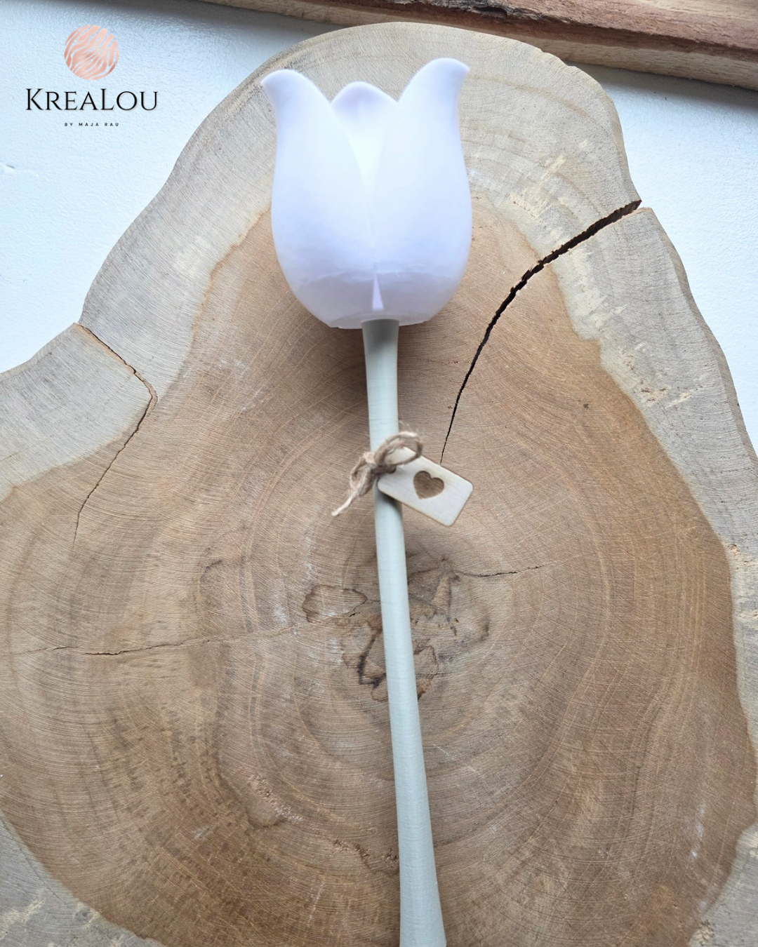 Dekotulpe Weiß | mit oder ohne Blatt & Anhänger