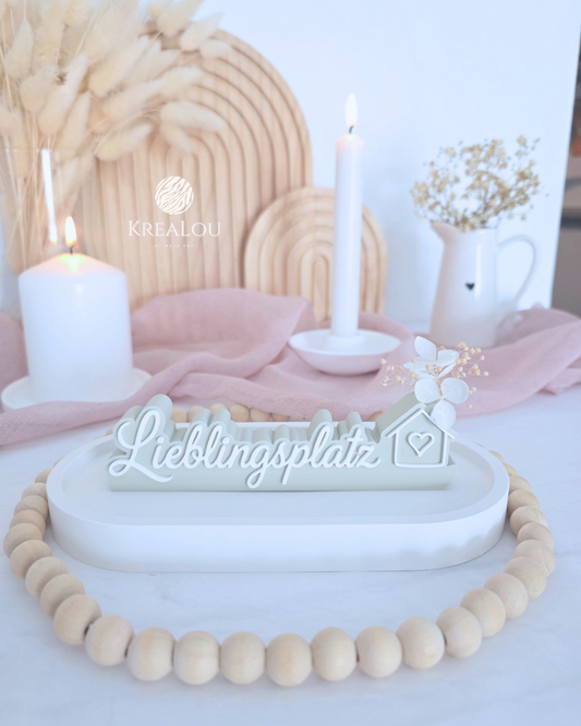 Digitale 3D-Datei "Lieblingsplatz" mit Loch für Blümchen | inkl. Gewerbelizenz