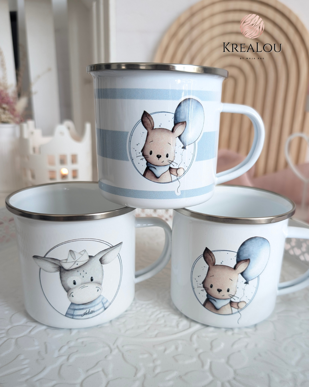 Emaillebecher „Kleine Freunde“