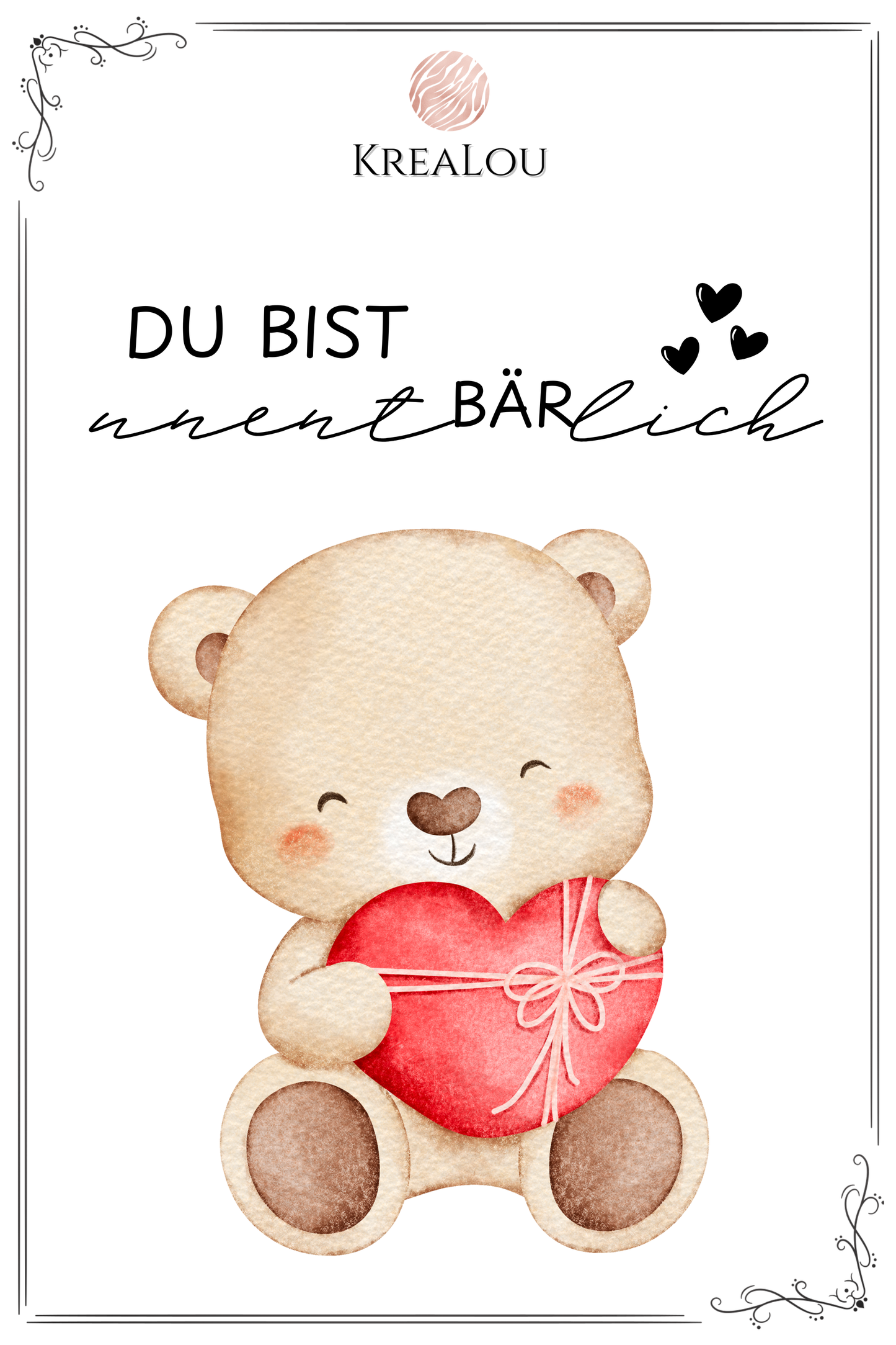 Geschenkset „Du bist unentBÄRlich“ – Bär mit Blumen & Blumensamen im Kraftkarton