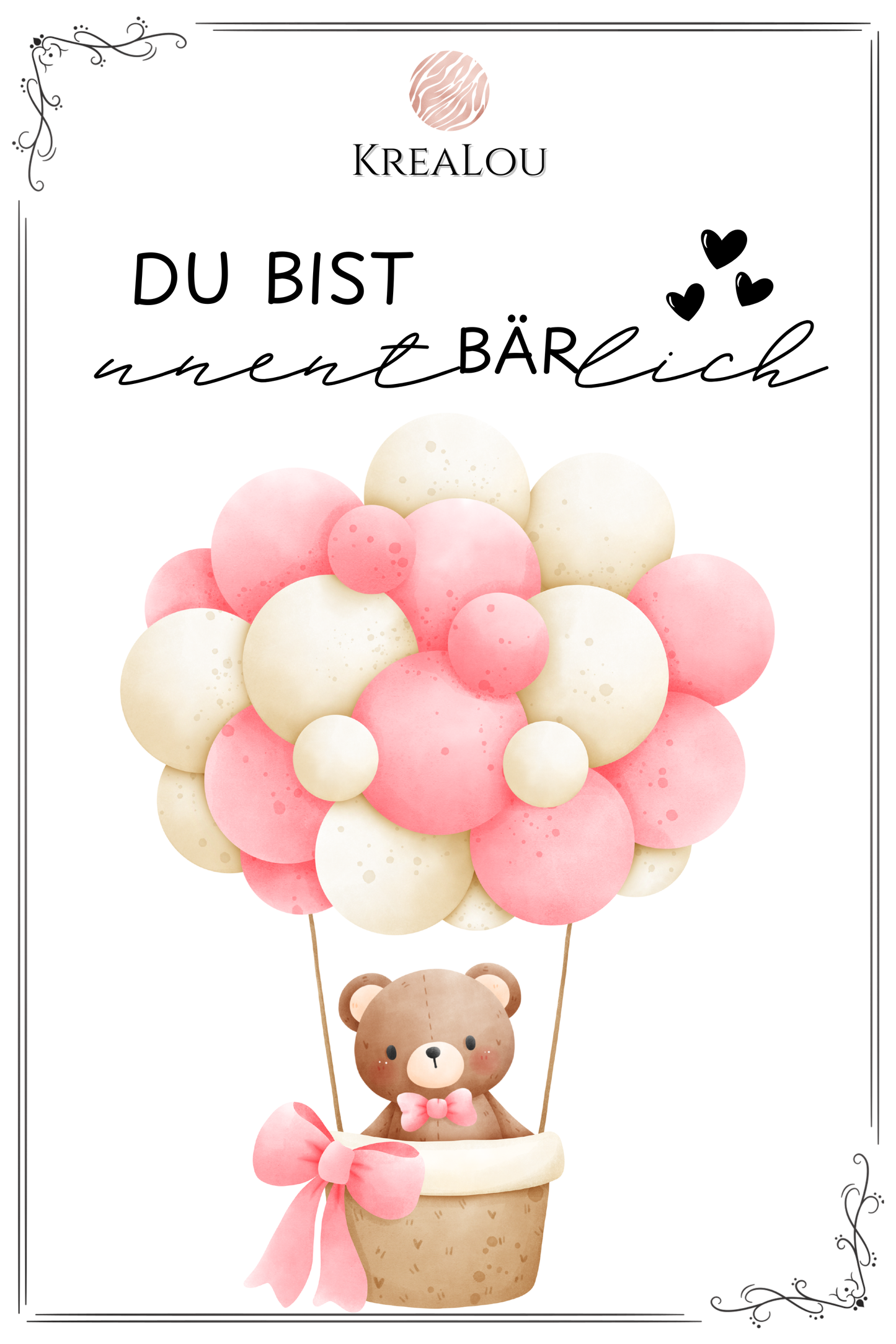 Geschenkset „Du bist unentBÄRlich“ – Bär mit Blumen & Blumensamen im Kraftkarton