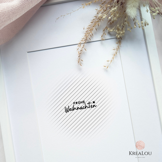 Handgemachter Stempel ‚Frohe Weihnachten‘ von KreaLou – ideal zum Verzieren von Weihnachtskarten, Geschenken und festlichen Bastelideen