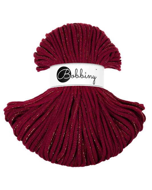 Bobbiny Premium Kordel 5mm x 100 Meter GOLDEN WINE RED