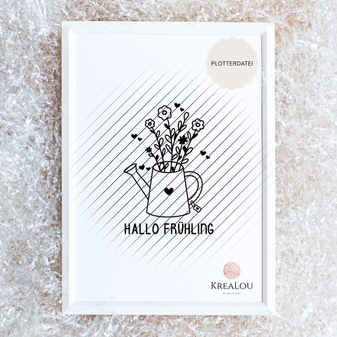 Plotterdatei "Hallo Frühling" | inkl. Gewerbelizenz