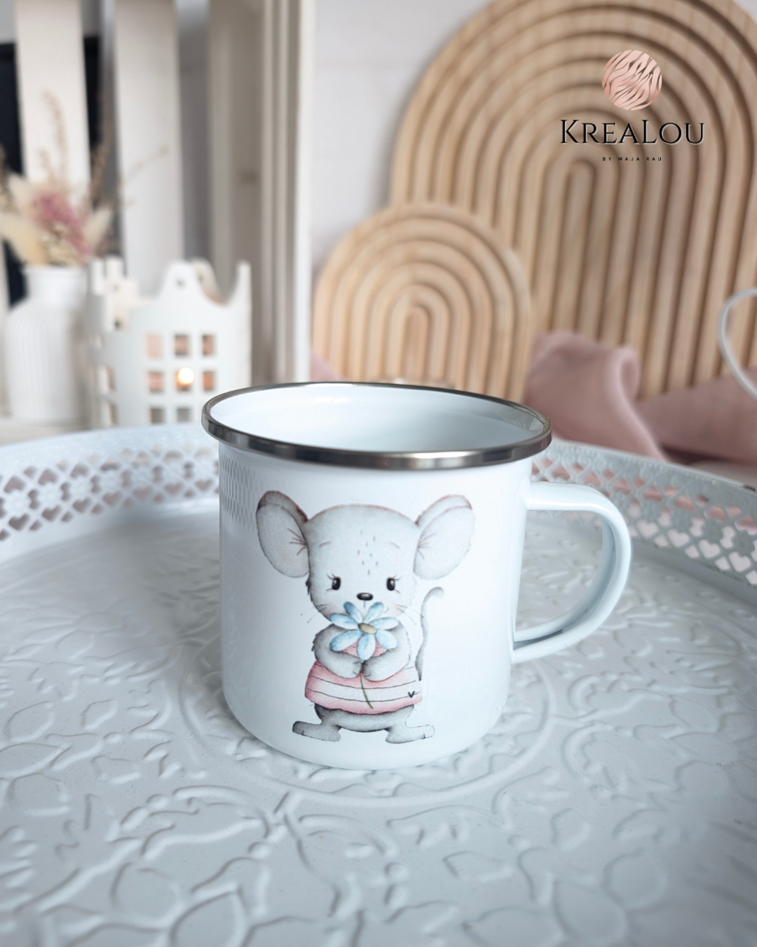 Emaillebecher „Zauberhafte Mäuse“