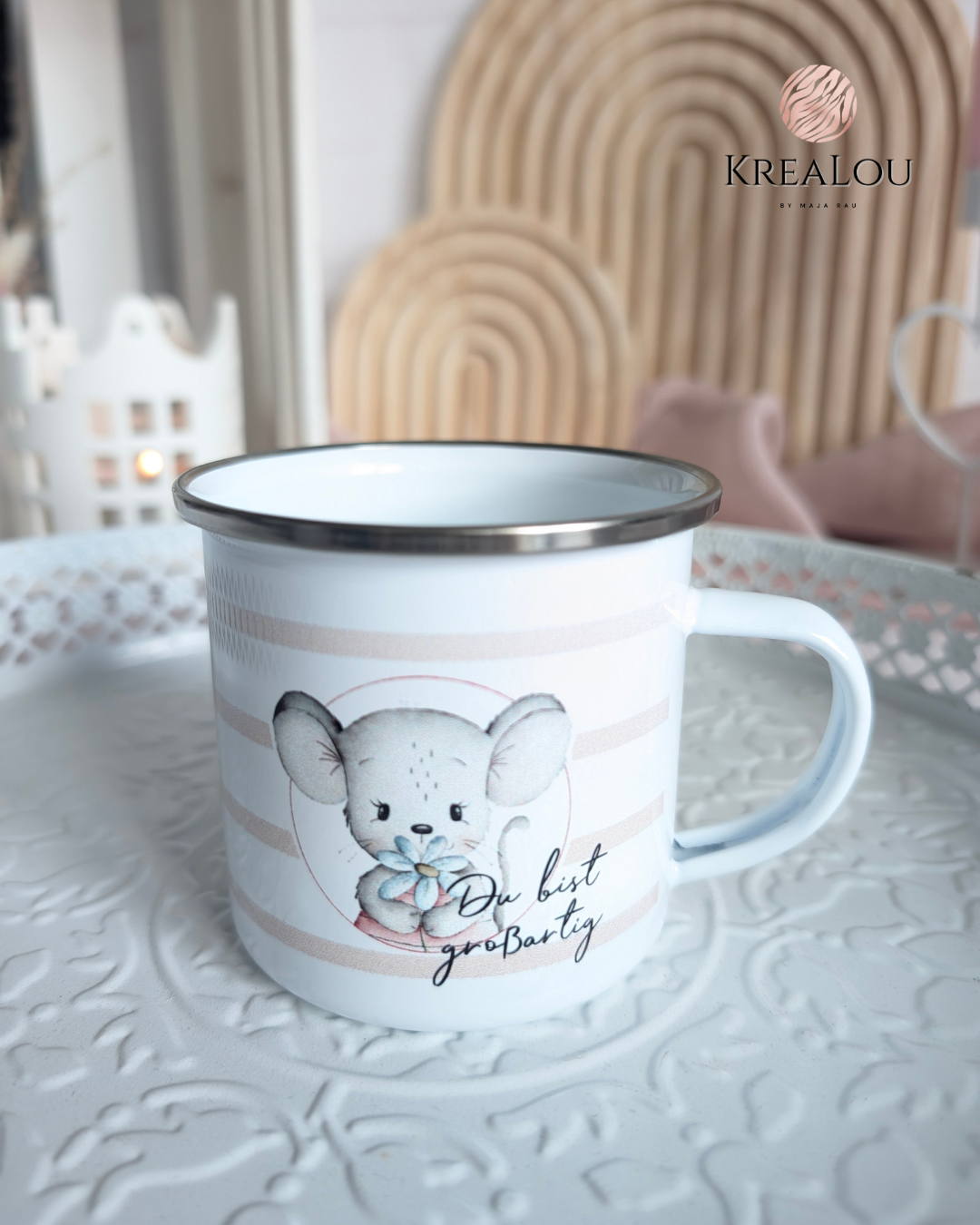 Emaillebecher „Zauberhafte Mäuse“