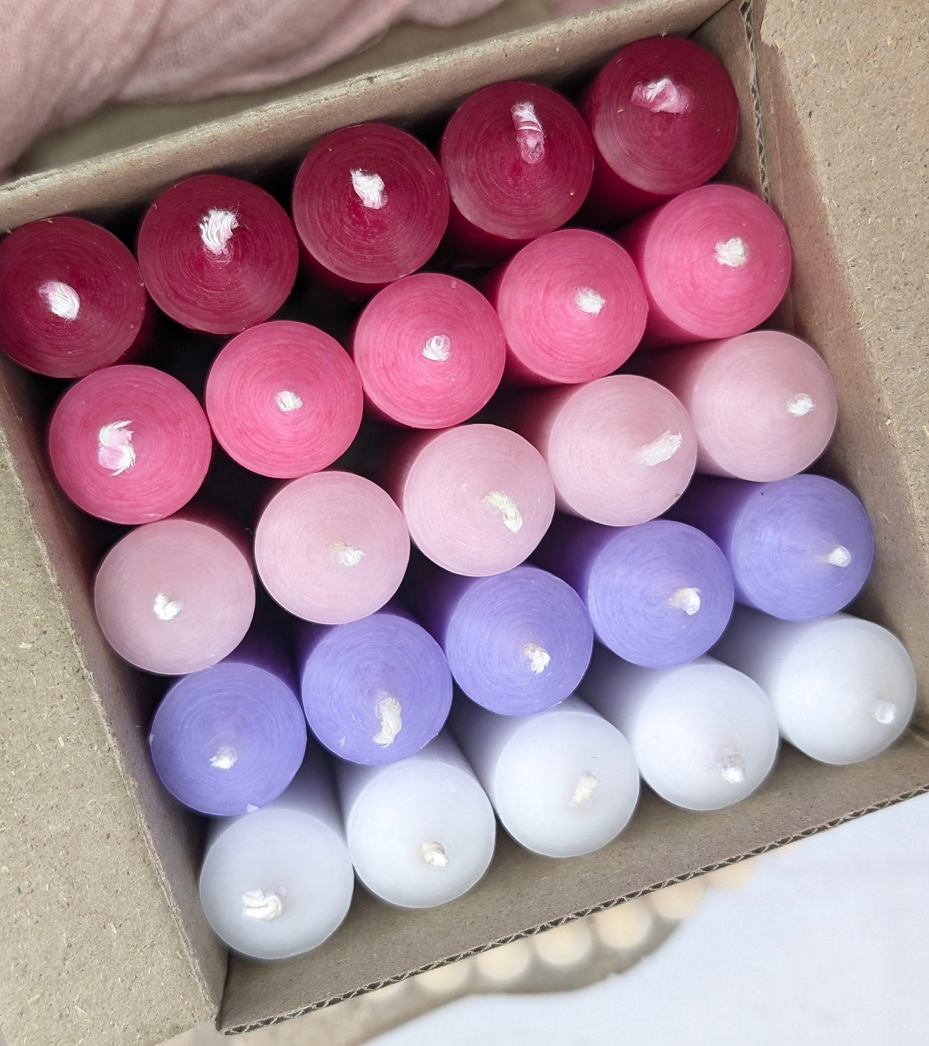 Stabkerzen 100x22 mm Set "Berry Blossom" | 25 Stück