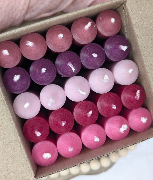 Stabkerzen 100x22 mm Set „Blooming Orchid“ | 25 Stück