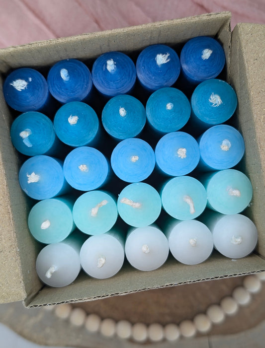 Stabkerzen 180x22 mm Set "Ocean Breeze" | 25 Stück