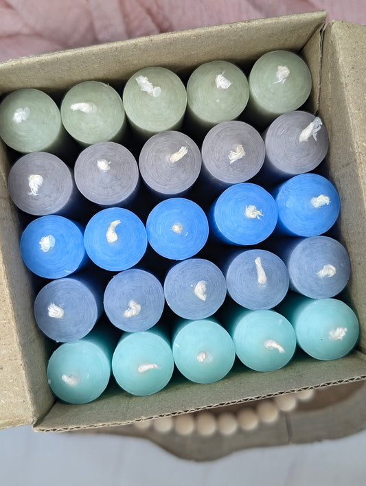 Stabkerzen 180x22 mm Set "Sky Breeze" | 25 Stück