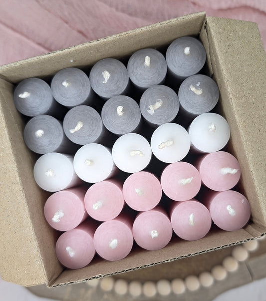 Stabkerzen 180x22 mm Set "Soft Veil" | 25 Stück