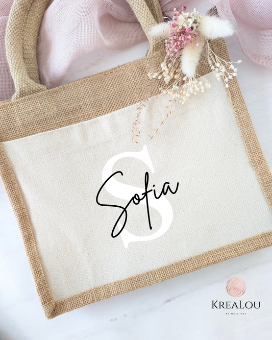 Personalisierte Jutetasche "Großbuchstabe"