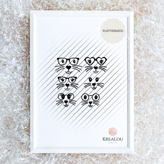 Plotterdatei "Hasengesichter" | inkl. Gewerbelizenz